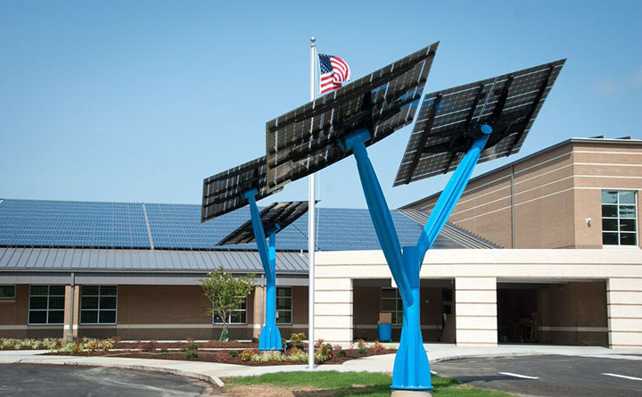 Solar art installation, photo credit Spotlight Solar